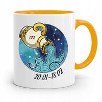 Znaki Zodiaku Zodiakara Kubek Żółty Wodnik Z Nadrukiem Ze Zdjęciem