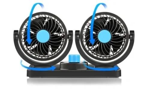 MOCNY WIATRAK WENTYLATOR SAMOCHODOWY PODWÓJNY 12V na Arena.pl