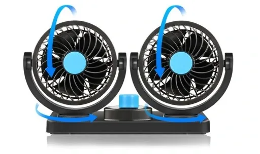 MOCNY WIATRAK WENTYLATOR SAMOCHODOWY PODWÓJNY 12V zdjęcie 5