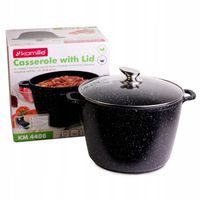 GARNEK DUŻY GAR marmurkowy Z POKRYWKĄ 10 L INDUKCJA gaz KAMILLE