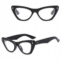 Okulary Kocie Zerówki do KOMPUTERA TV Smartfon BLUE LIGHT Czarne STYLION