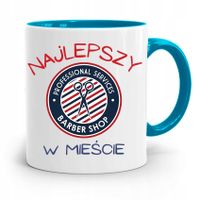 Kubek Błękitny Dla Fryzjera Najlepszy W Mieście Z Nadrukiem Ze Zdjęciem