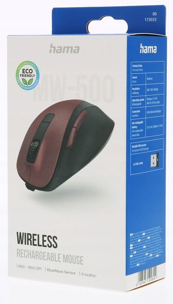 Mysz HAMA MW-500 V2 Bordowy zdjęcie 3