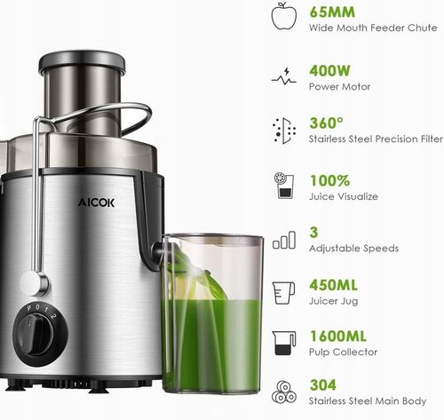 SOKOWIRÓWKA WYCISKARKA AICOK AMR516 400 W czarna na Arena.pl