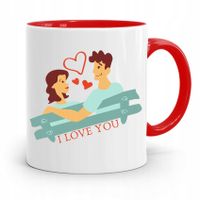 Kubek Czerwony Dla Dziewczyny I Love You Z Nadrukiem Ze Zdjęciem