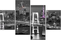 120CM 80CM ZEGAR 4 ELEM NOCNY WIDOK OBRAZ ŚCIENNY