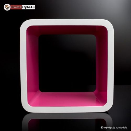 Półka retro cube, różowa, naścienna na Arena.pl