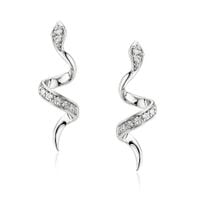 exclusive | kolczyki węże z białego złota 750 z diamentami