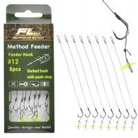 Haczyki Method Feeder na przyponie ze stoperem #12