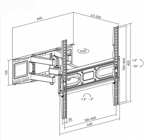 Certyfikowany Solidny Obrotowy Uchwyt do Telewizora Wieszak TV 32"-80" VESA na Arena.pl
