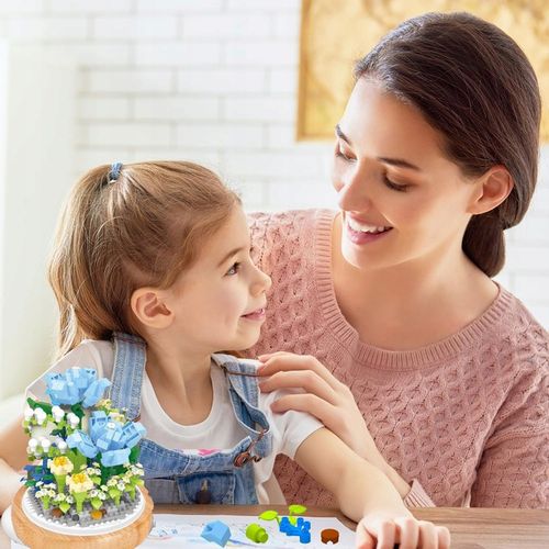 KLOCKI KWIATY KONSTRUKCYJNE ZESTAW NIEBIESKI 543 EL PREZENT WALENTYNKOWY na Arena.pl