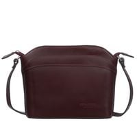 VERA PELLE torebka skórzana listonoszka z paskiem V575 c.bordowa