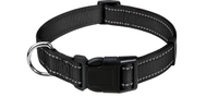 TagME Odblaskowa Nylonowa Obroża dla Psa z Szybkim Zapięciem Czarna XS