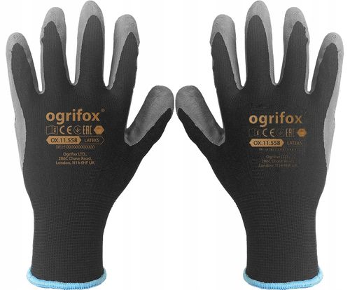 rękawice robocze / czarne / rozmiar: 7 - s / ox-lateks_bs7 na Arena.pl