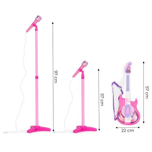 Zestaw Gitara Elektryczna Mikrofon Statyw Dla Dzieci Mp3 na Arena.pl