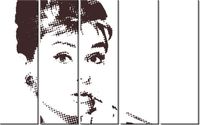 70CM 150CM OBRAZ 5 ELEM AUDREY HEPBURN ŚCIENNY