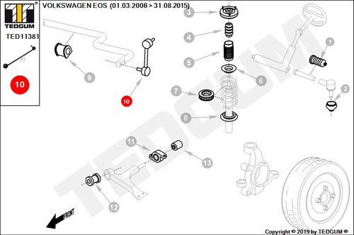 VW EOS ŁĄCZNIK STABILIZATORA PRZEDNIEGO 1F7 1F8 na Arena.pl