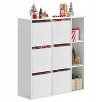 REGAŁ NA KSIĄŻKI PÓŁKA BIAŁY 83X91X27 CM LOFT BIUROWY OTWARTY + 6 PUDEŁEK