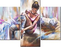 70 90CM OBRAZ 3 ELEM TANCERKA ŚCIENNY PŁÓTNO