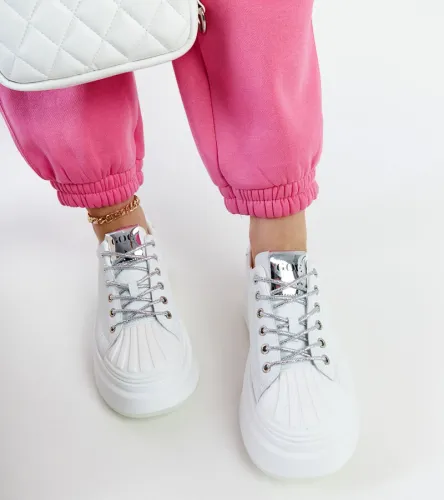 Białe sneakersy na platformie GOE NN2N4033 41 na Arena.pl