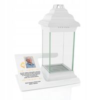 BIAŁA PODSTAWKA POD ZNICZ DEDYKACJA LAMPION