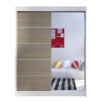 Szafa przesuwna Camino III z lustrem 150cm Wnękowa - BIAŁY/SONOMA
