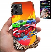 ETUI DO MOTOROLA EDGE 40 - DLA DZIECI, SAMOCHODY WYŚCIGOWE + FOLIA