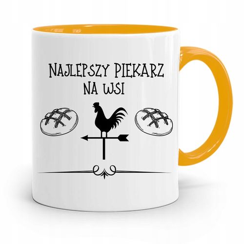Kubek Żółty Dla Piekarza Najlepszy Piekarz Na Wsi Z Nadrukiem Ze Zdjęciem na Arena.pl