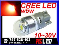 żarówka LED T10 Cree UHP czerwona 12v 24v wysoka jakość MOCNA