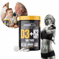 Witamina D3 K2 MK-7 4000 MOCNE KOŚCI 4000 iu odporność 160 tabs mk7 HIRO
