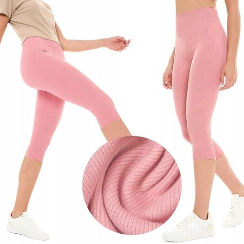 LEGGINSY BAWEŁNIANE KOLARKI getry RYBACZKI 3/4 PRĄŻKOWANE KRYJĄCE - XL/XXL na Arena.pl
