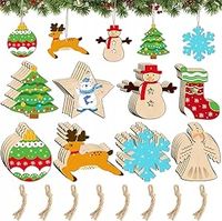 Drewniane Bombki Zawieszki na Choinkę Święta Ozdoby Świąteczne 80x DIY