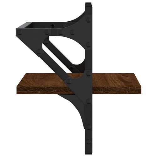 Półki ścienne z drążkami, 2 szt., brązowy dąb, 30x25x30 cm na Arena.pl