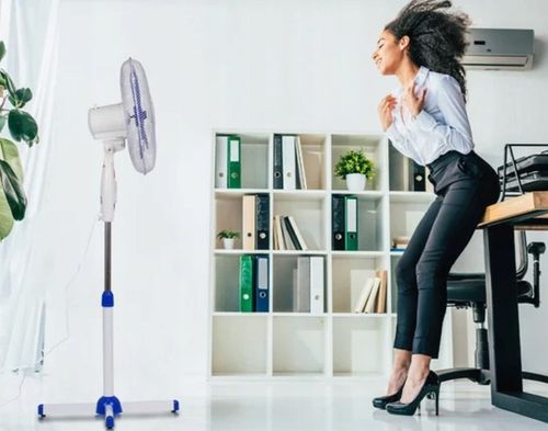 Biurowy WENTYLATOR STOJĄCY WIATRAK PODŁOGOWY CICHY MOCNY REGULACJA OSCYLACJ na Arena.pl