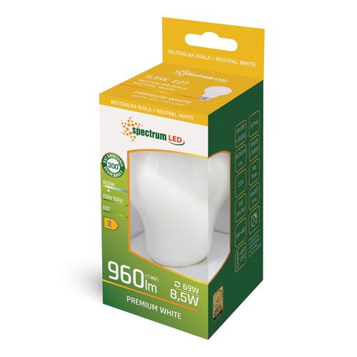 LED GLS E-27 230V 8,5W COG NW MILKY SPECTRUM na Arena.pl