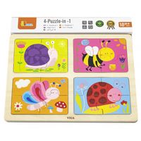 DLA DZIECI ZESTAW 4W1 PUZZLE  Z DREWNA