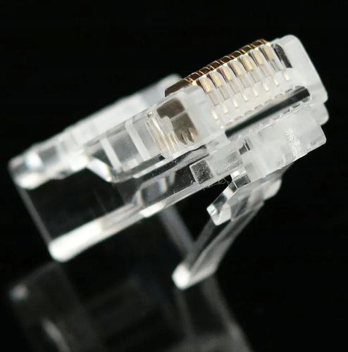 100 SZT KOŃCÓWKI WTYK WTYKI RJ45 8P8C UTP KAT 6 PRZELOTOWE EUROKOMP na Arena.pl