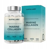 Kolagen rybi Morski + Kwas Hialuronowy + Magnez 120 kaps 1425 mg | Aavalabs