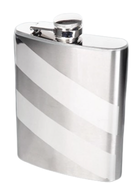 Piersiówka ze Stali Nierdzewnej 8 oz Srebrna z Jasnymi Paskami Gentelo na Arena.pl