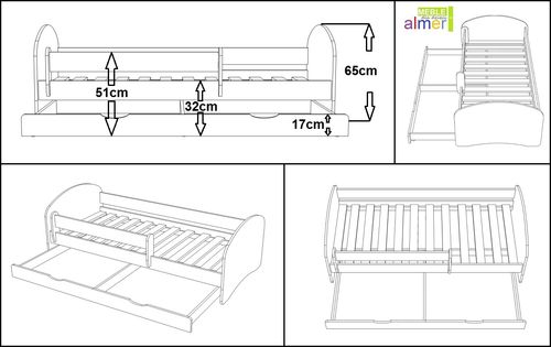 łóżko do pokoju dziecka CLOUDS N20S łóżko dziecięce z szufladą 200/90 na Arena.pl
