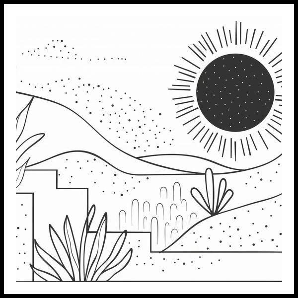 Plakat 100x100cm Linearny Pejzaż zdjęcie 3