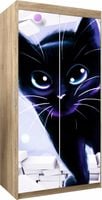 Naklejka samoprzylepna okleina na szafę na wymiar tapeta MAŁY CZARNY KOT