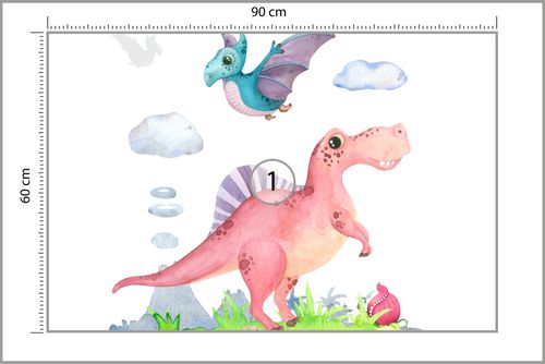 Fototapeta Akwarelowe Dinozaury Flizelina 400x280 na Arena.pl