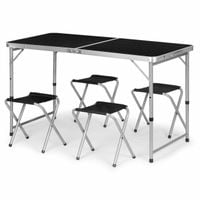 Stolik turystyczny stół składany ogrodowy walizka 4 krzesełka 120x60x70 cm
