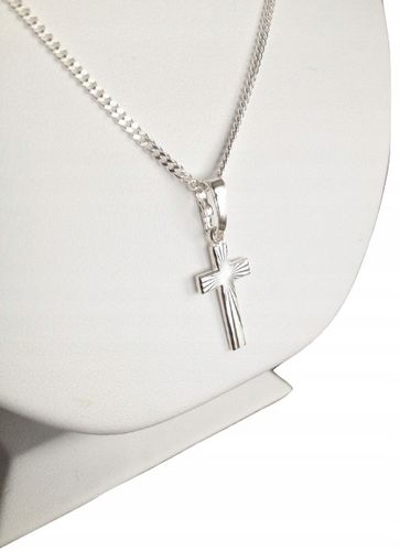Pancerka Łańcuszek Srebrny 925 Krzyżyk Komplet (na PREZENT / KOMUNIA) na Arena.pl