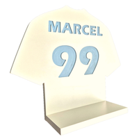 Półka koszula piłkarska z imieniem i numerem do pokoju dziecka piłkarza