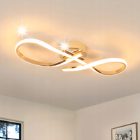 LAMPA SUFITOWA PLAFON LED WISZACA ZŁOTY NOWOCZESNA DO SALONU 3000K 24W