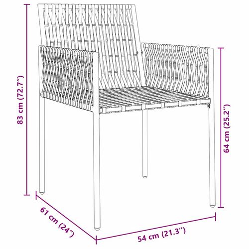Zestaw do jadalni w ogrodzie 3 pcs Czarny Polirattan na Arena.pl