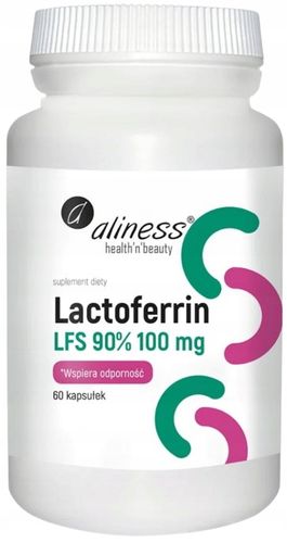 ALINESS Lactoferrin LFS 90 % 100 mg LAKTOFERYNA wchłanianie żelaza 60 kaps. na Arena.pl