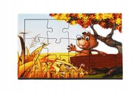 Drewniana kolorowa układanka dla dzieci Zabawka PUZZLE ZWIERZĘTA 12 el